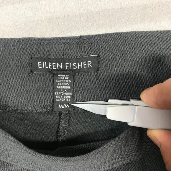 Eileen Fisher Pants Womens Large Black Stretch Straight Leg Casual Trousers - Picture 2 of 9